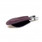 Preview: Trixi Gronau travel shoehorn, Cedric, stainless steel, leather Ostrich purple, closed front